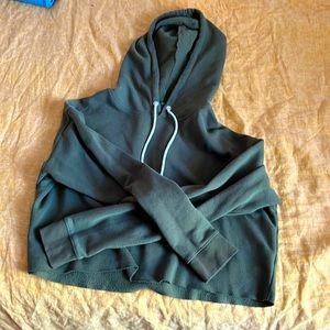 Army green cropped hoodie women's size XL